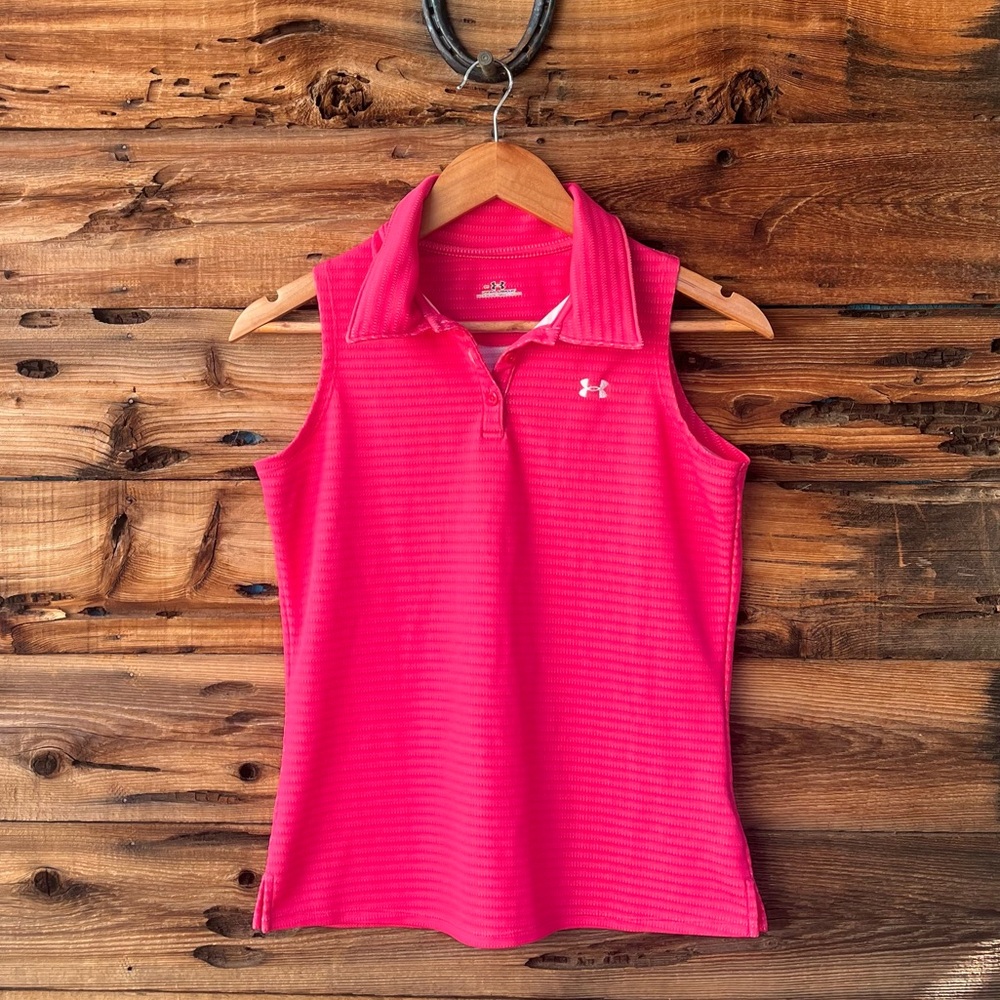 UNDER ARMOUR | Women’s Pink Sleeveless Polo Tank S
